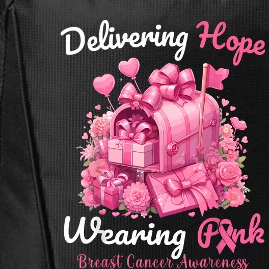 Postal Worker Breast Cancer Awareness City Backpack