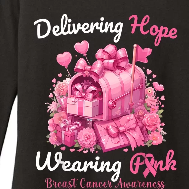 Postal Worker Breast Cancer Awareness Womens CVC Long Sleeve Shirt