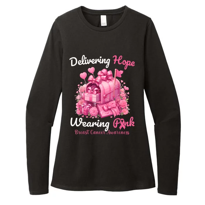 Postal Worker Breast Cancer Awareness Womens CVC Long Sleeve Shirt