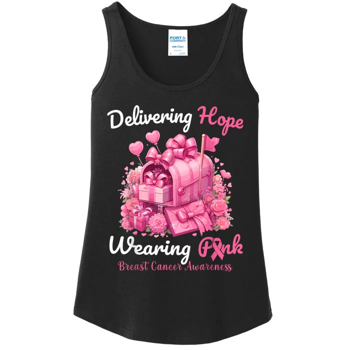 Postal Worker Breast Cancer Awareness Ladies Essential Tank