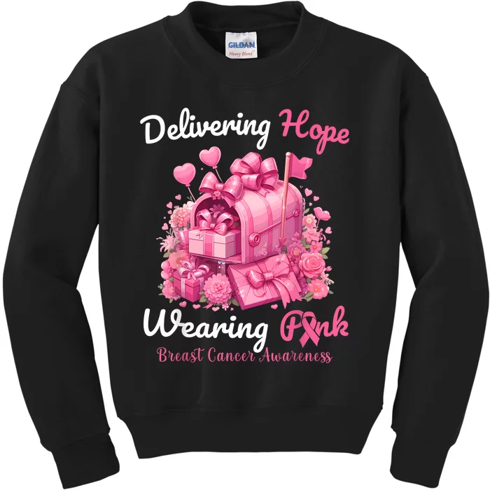 Postal Worker Breast Cancer Awareness Kids Sweatshirt