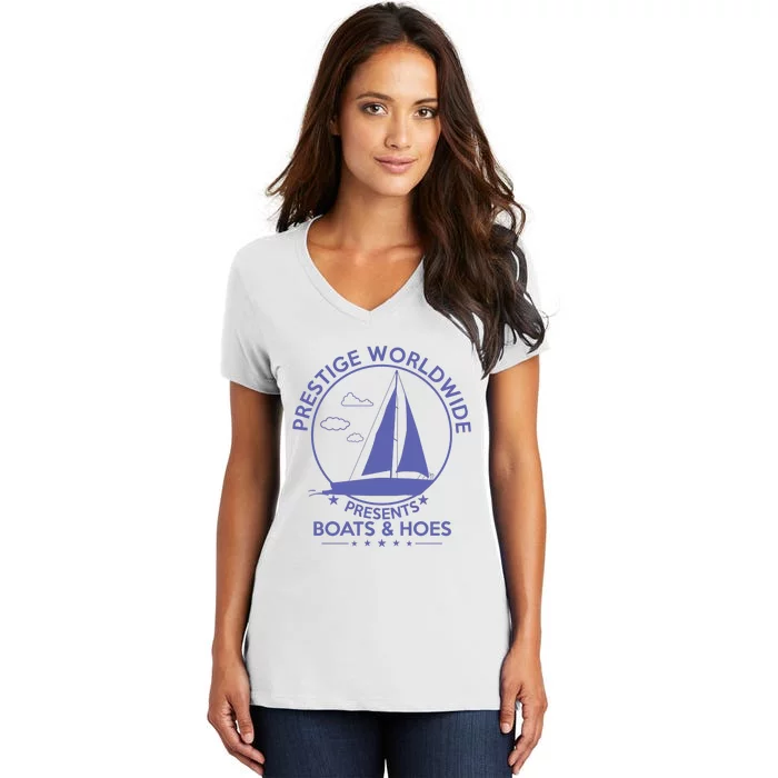 Prestige Worldwide Boats And Hoes Women's V-Neck T-Shirt