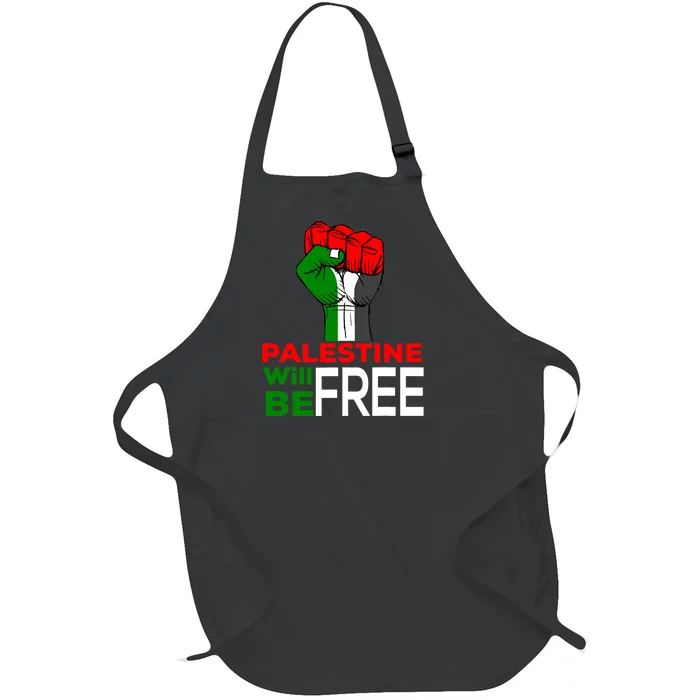 Palestine Will Be Free Palestine Flag Full-Length Apron With Pocket