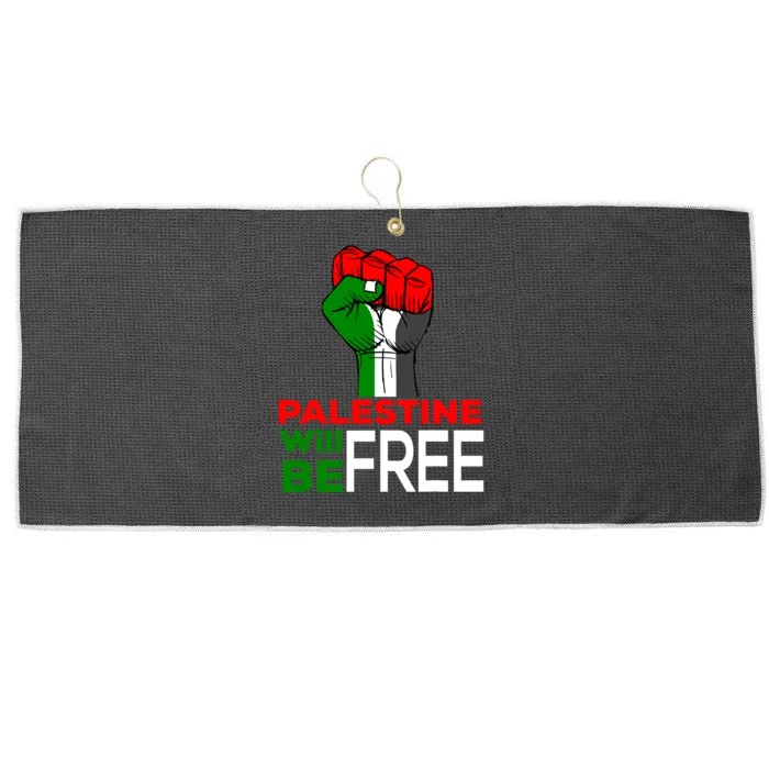 Palestine Will Be Free Palestine Flag Large Microfiber Waffle Golf Towel