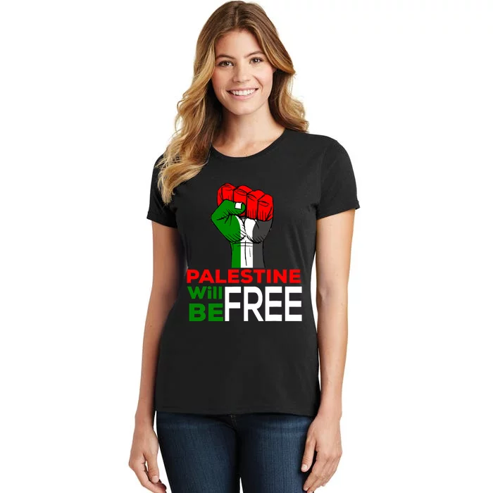 Palestine Will Be Free Palestine Flag Women's T-Shirt