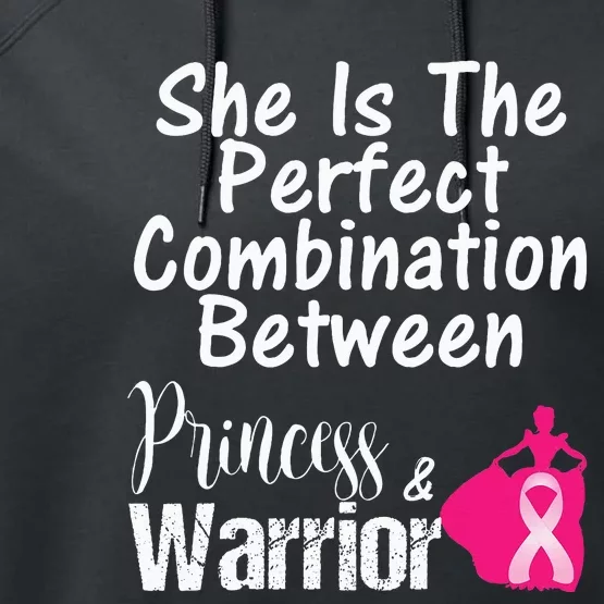 Princess Warrior Breast Cancer Survivor Gift Performance Fleece Hoodie