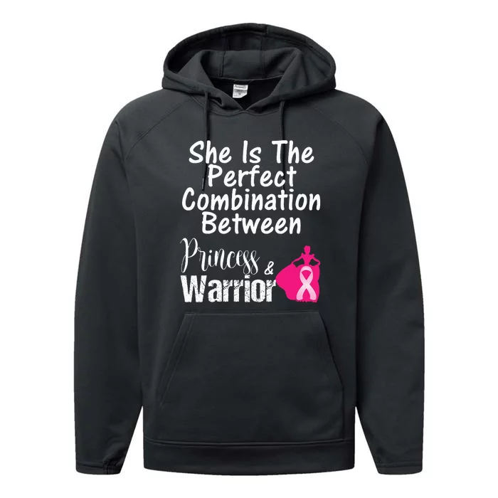 Princess Warrior Breast Cancer Survivor Gift Performance Fleece Hoodie