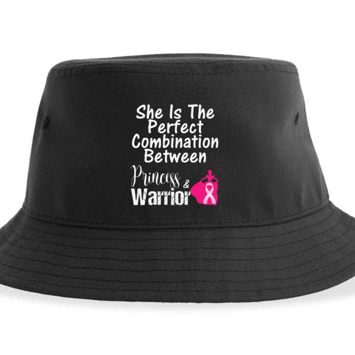 Princess Warrior Breast Cancer Survivor Gift Sustainable Bucket Hat