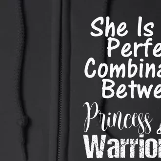 Princess Warrior Breast Cancer Survivor Gift Full Zip Hoodie