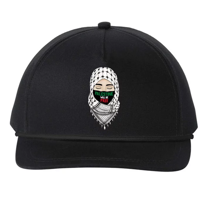 Palestine Will Be Free Gaza Flag Arabic Support Snapback Five-Panel Rope Hat