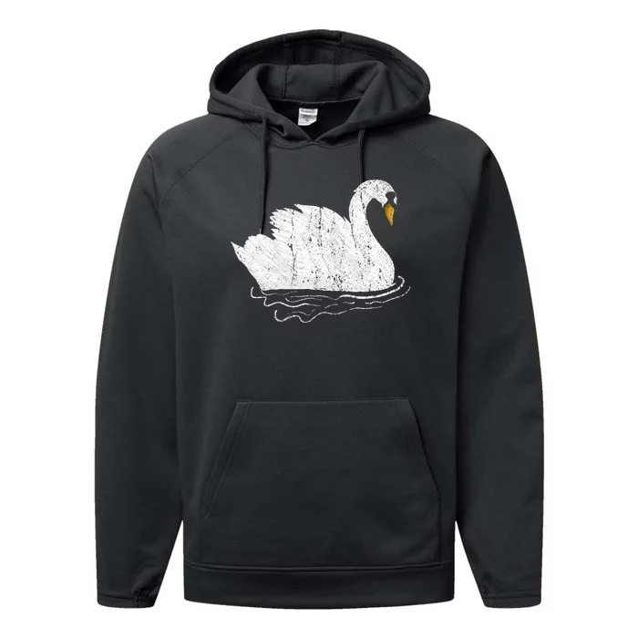 Pretty Wildlife Bird Beautiful Animal Lake Swan Performance Fleece Hoodie