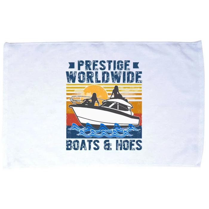 Prestige Worldwide Boats And Hoes Vintage Retro Boating Tee Microfiber Hand Towel