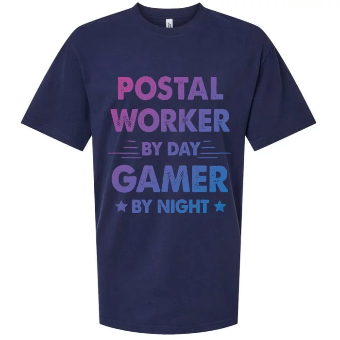 Postal Worker By Day Gamer By Night Great Gift Sueded Cloud Jersey T-Shirt