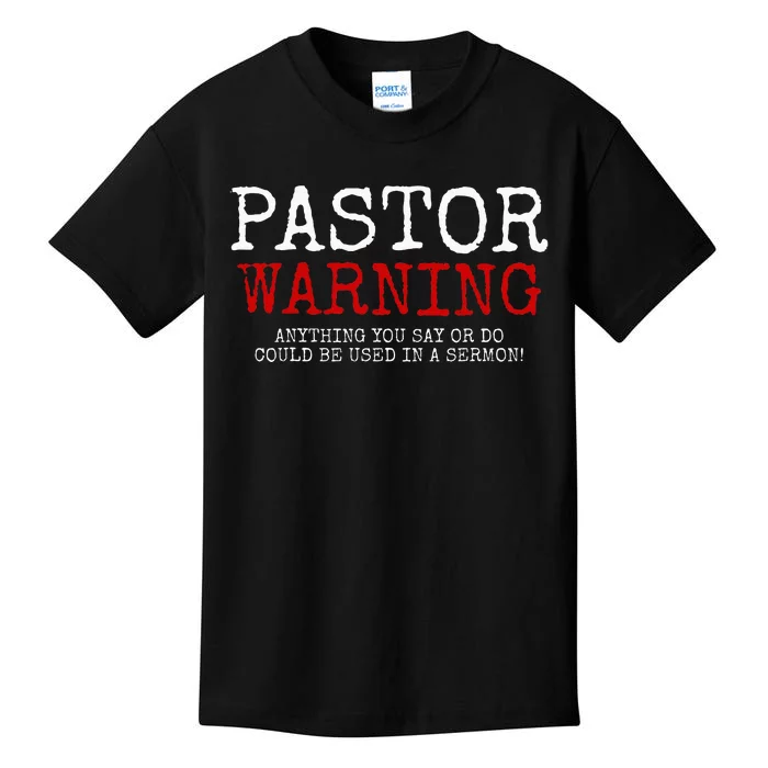 Pastor Warning Church Religious Faith Jesus Funny Christian Kids T-Shirt