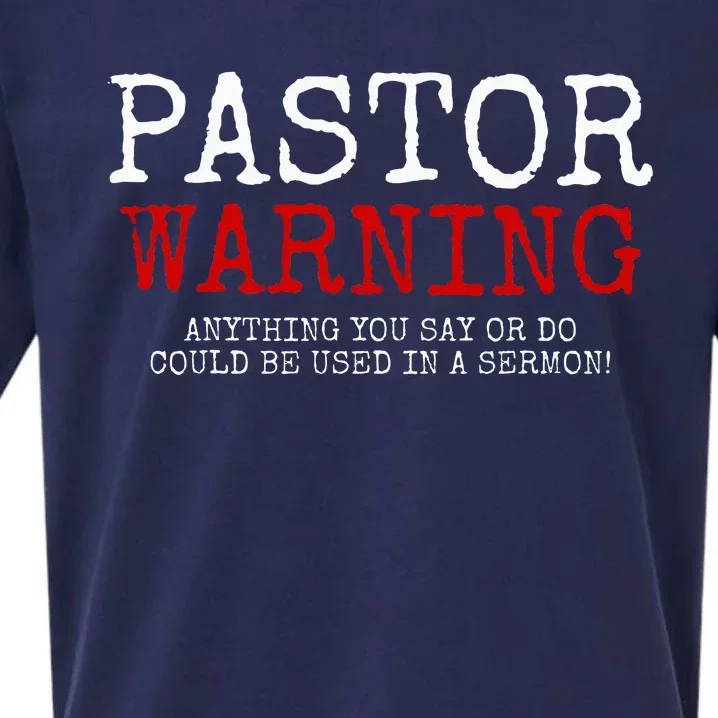 Pastor Warning Church Religious Faith Jesus Funny Christian Sueded Cloud Jersey T-Shirt