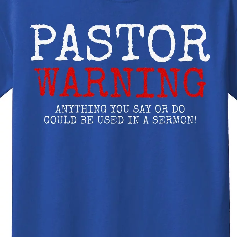 Pastor Warning Church Religious Faith Jesus Funny Christian Kids T-Shirt