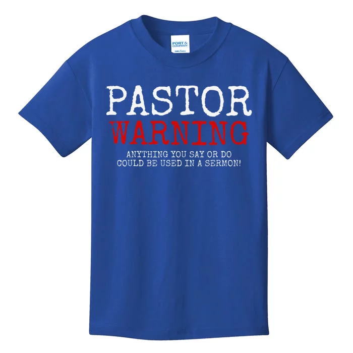 Pastor Warning Church Religious Faith Jesus Funny Christian Kids T-Shirt