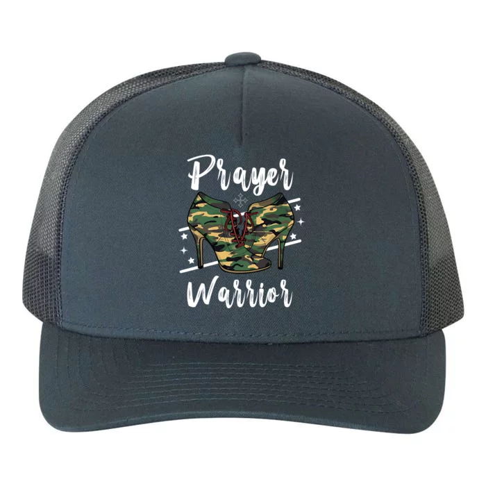 Prayer Warrior Camo Christian Bible Verse Religious Cute Gift Yupoong Adult 5-Panel Trucker Hat