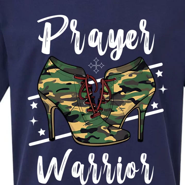 Prayer Warrior Camo Christian Bible Verse Religious Cute Gift Sueded Cloud Jersey T-Shirt