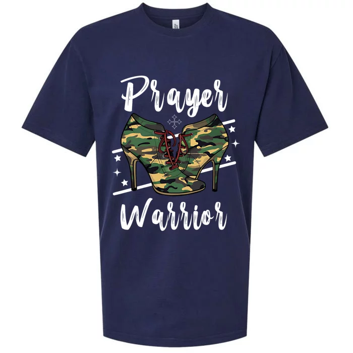 Prayer Warrior Camo Christian Bible Verse Religious Cute Gift Sueded Cloud Jersey T-Shirt