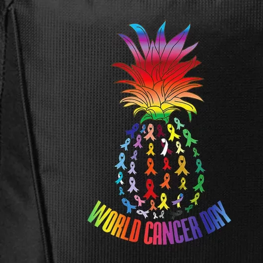 Pineapple World Cancer Day Awareness Saying City Backpack