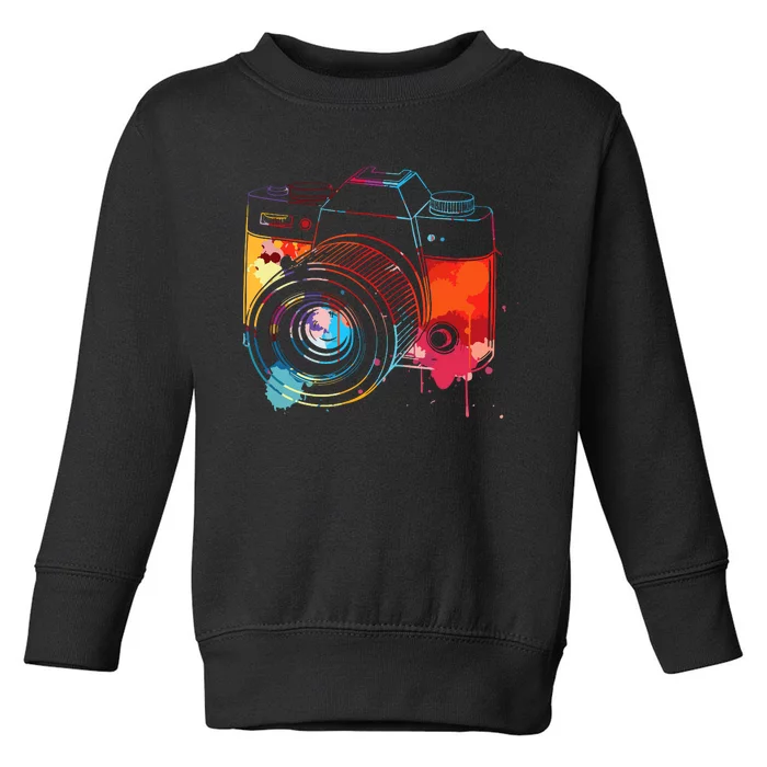 Photography Watercolor Camera Photographer Photo Toddler Sweatshirt