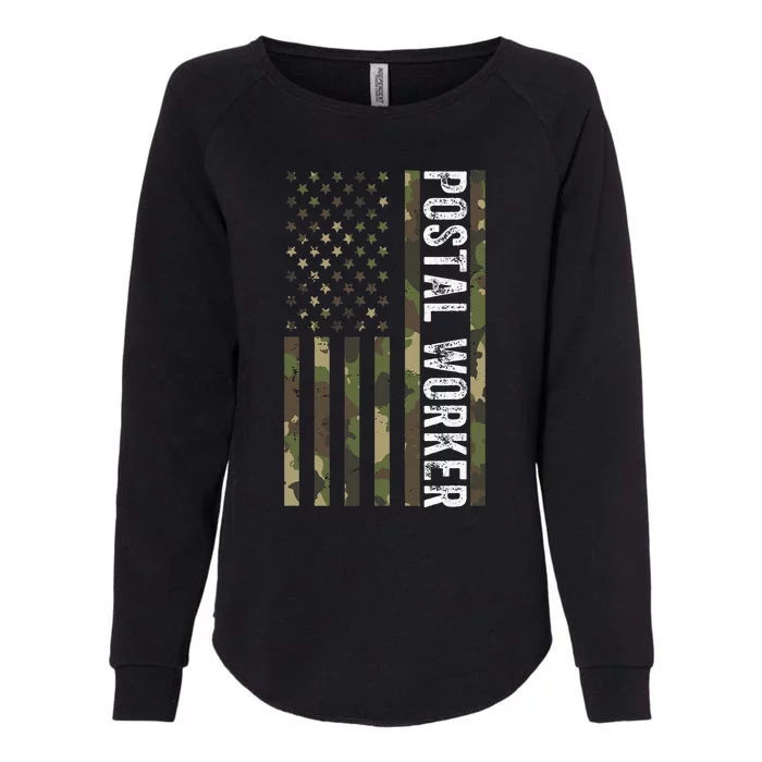 Postal Worker Camouflage American Flag Us Postal Service Womens California Wash Sweatshirt