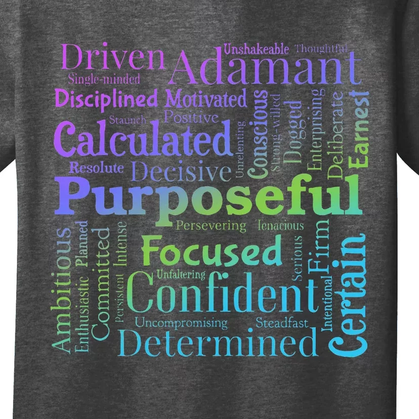 Purposeful Word Cloud Art Achiever Motivation Inspirational T-Shirt