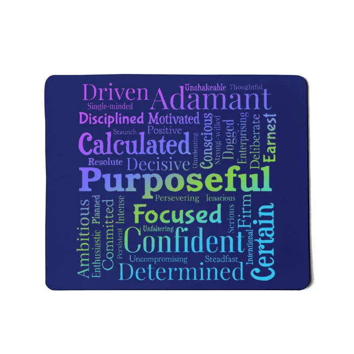 Purposeful Word Cloud Art Achiever Motivation Inspirational Mousepad