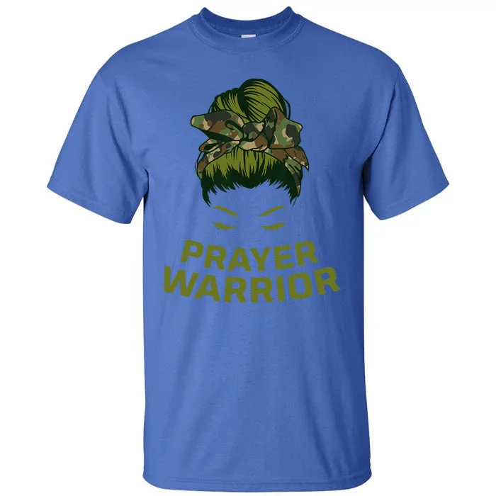 Prayer Warrior Camo Faith God Jesus Christian Tall T-Shirt