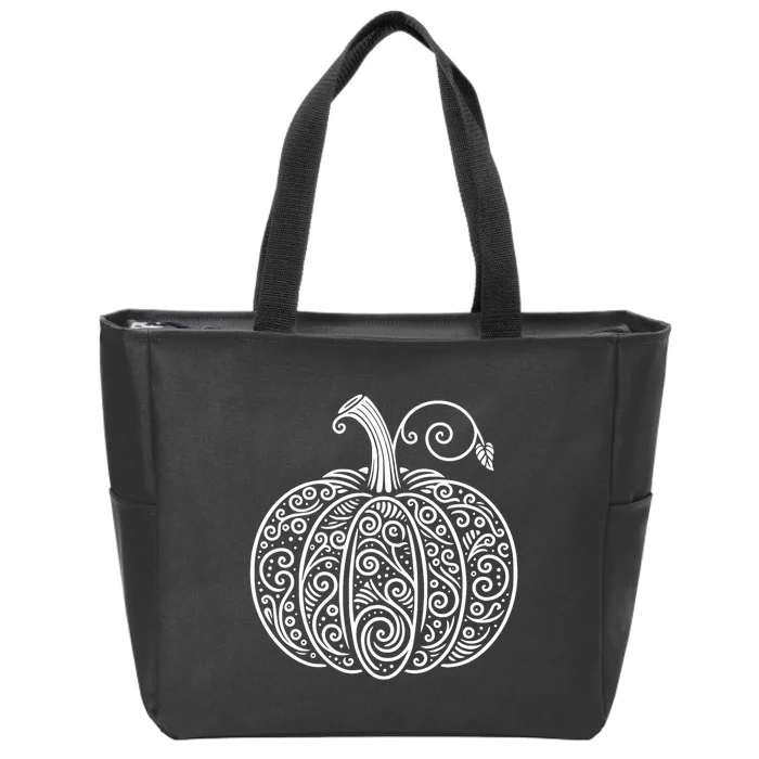 Pumpkin Women Cute Autumn Fall Thanksgiving Halloween Zip Tote Bag