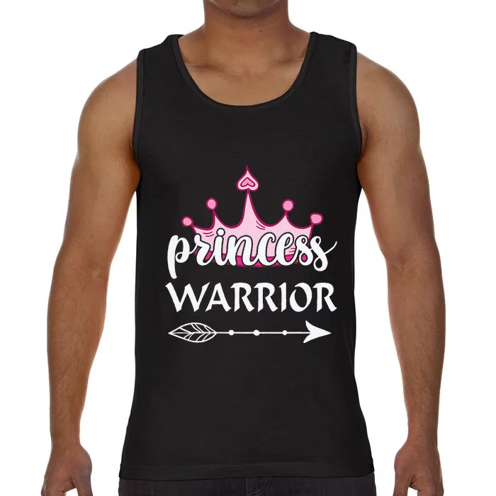 Princess Warrior Crown Pink Breast Cancer Awareness Fighting Comfort Colors® Tank Top