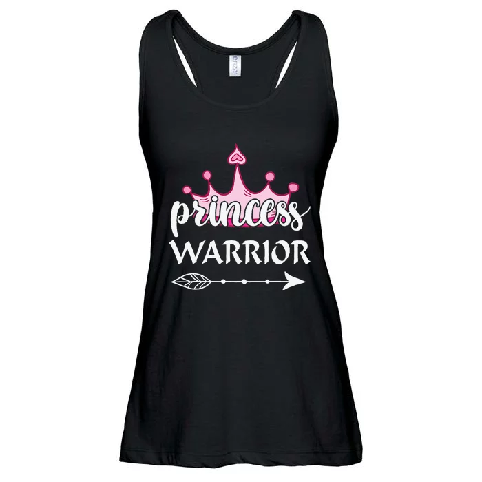 Princess Warrior Crown Pink Breast Cancer Awareness Fighting Ladies Essential Flowy Tank