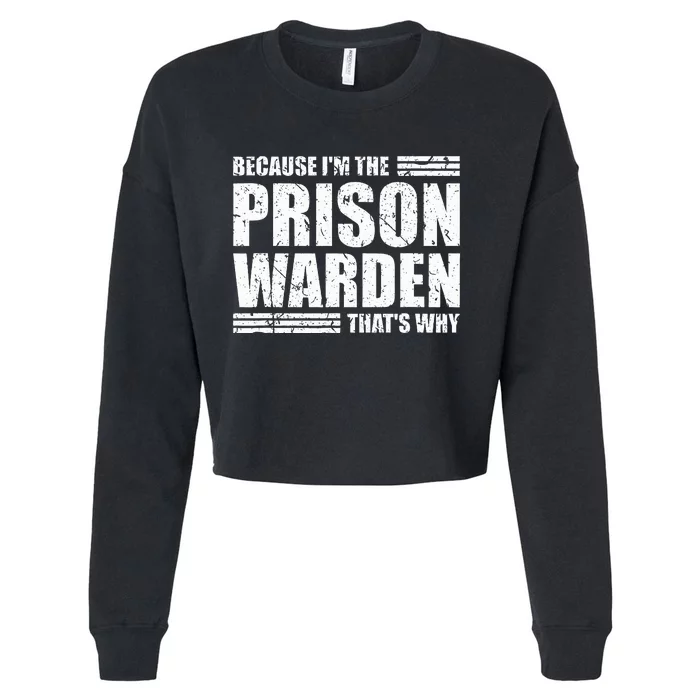 Prison Warden Costume Jail Corrections Officer Halloween Cropped Pullover Crew