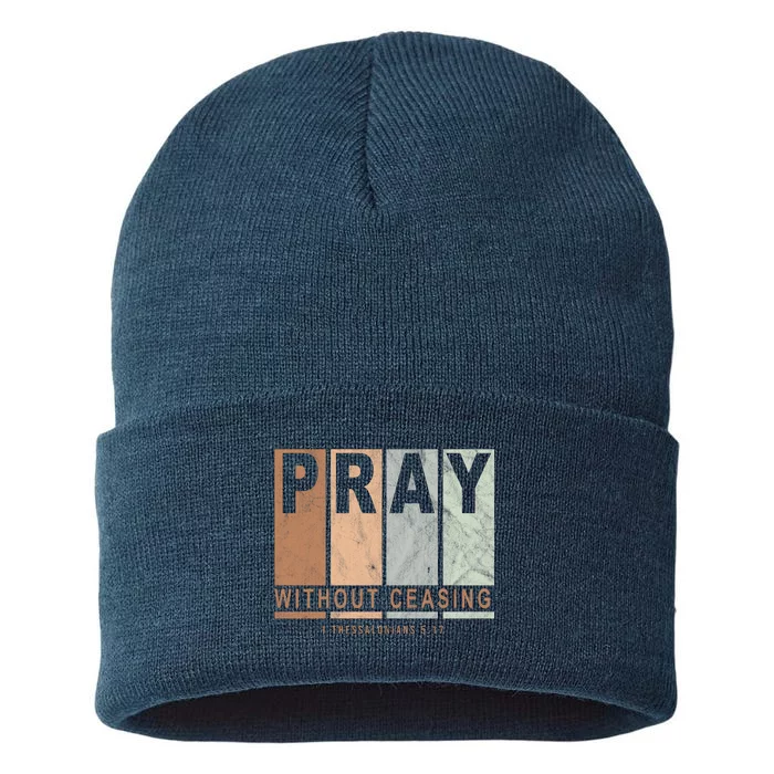 Pray Without Ceasing Thessalonians 5:17 Sustainable Knit Beanie