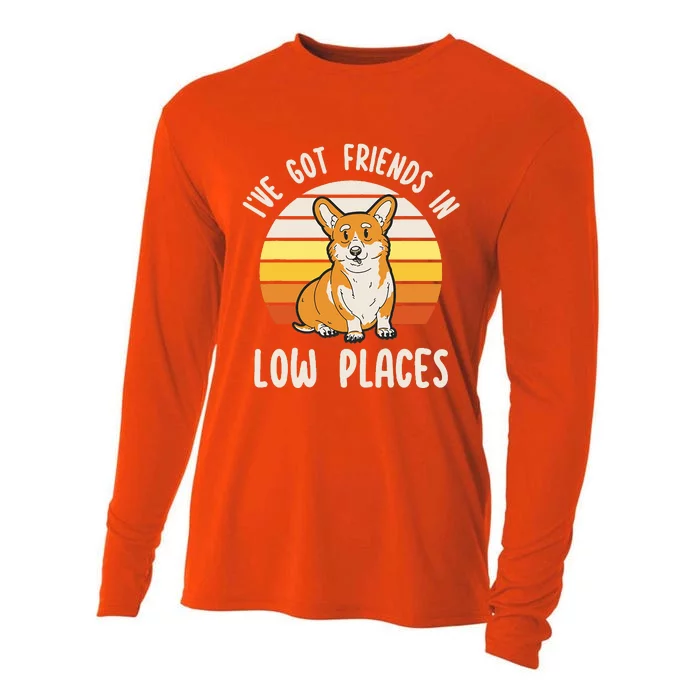 Pembroke Welsh Corgi Dog I've Got Friends In Low Places Cooling Performance Long Sleeve Crew