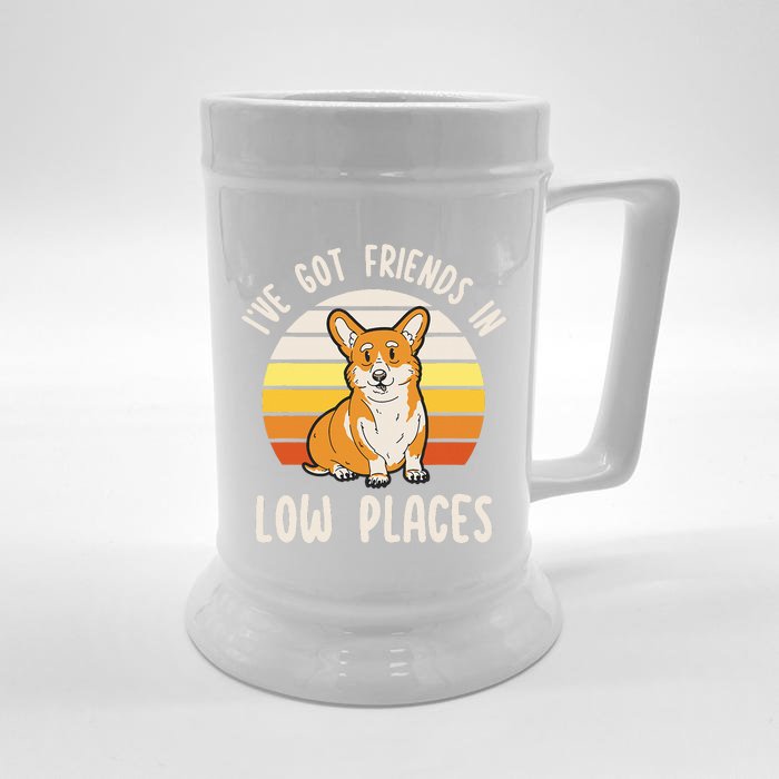 Pembroke Welsh Corgi Dog I've Got Friends In Low Places Front & Back Beer Stein