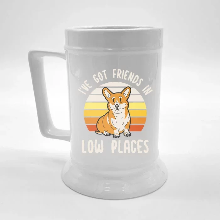 Pembroke Welsh Corgi Dog I've Got Friends In Low Places Front & Back Beer Stein