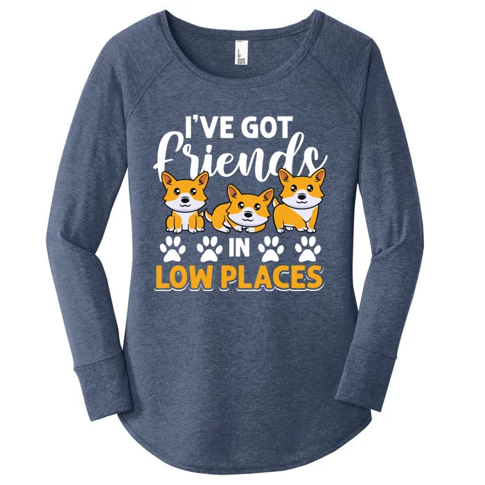 Pembroke Welsh Corgi Gift I've Got Friends In Low Places Gift Women's Perfect Tri Tunic Long Sleeve Shirt