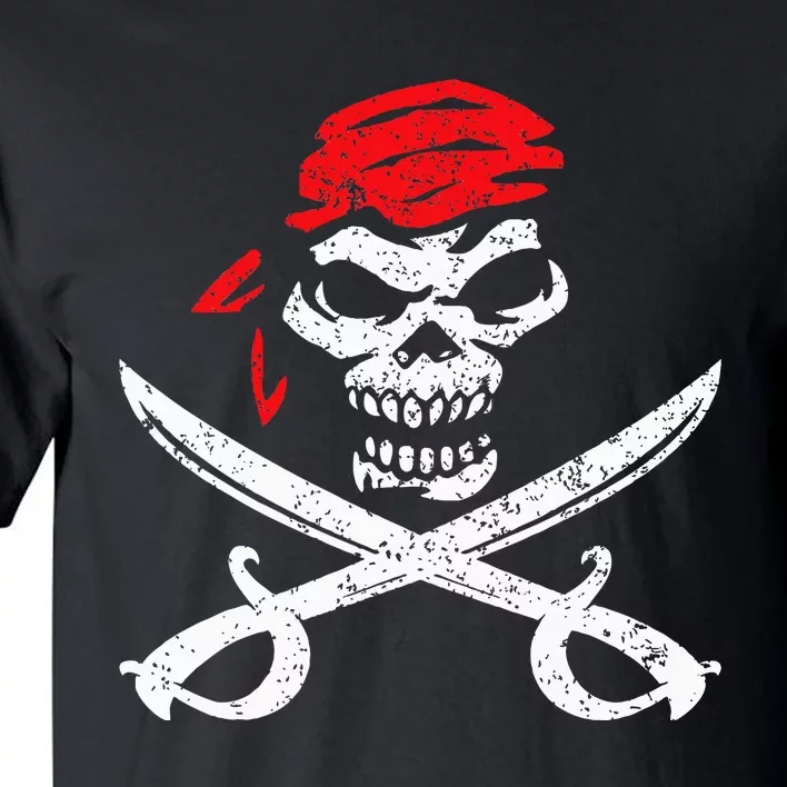 Pirate With Crossbones & Eye Patch Skull Tall T-Shirt