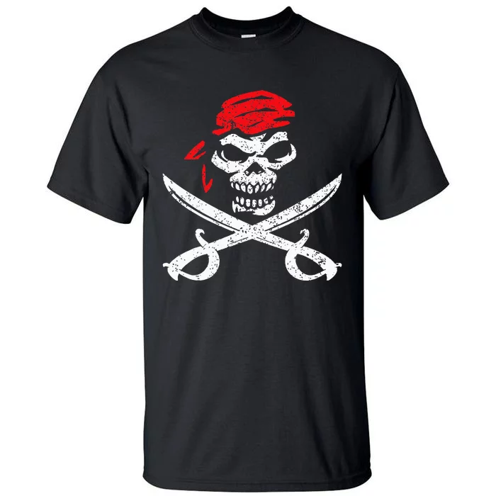 Pirate With Crossbones & Eye Patch Skull Tall T-Shirt