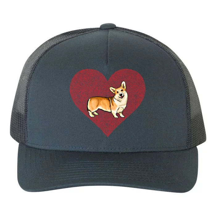 Pembroke Welsh Corgi Valentines Day Dog Love Fingerprint Gift Yupoong Adult 5-Panel Trucker Hat