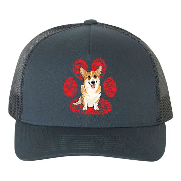 Pembroke Welsh Corgi Valentines Day Dog Love Paw Cute Gift Yupoong Adult 5-Panel Trucker Hat