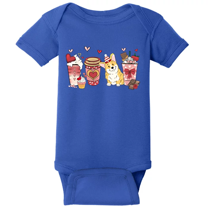 Pembroke Welsh Corgi Valentines Day Dog Mom Coffee Lovers Gift Baby Bodysuit