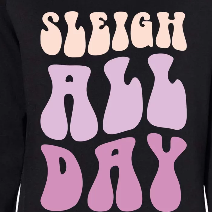 Pastel Winter Christmas Sleigh All Day Gift Womens California Wash Sweatshirt