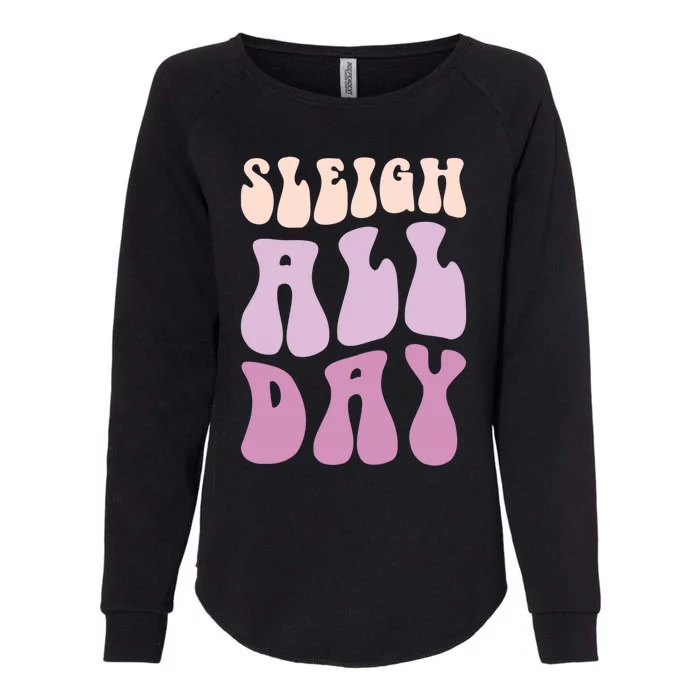 Pastel Winter Christmas Sleigh All Day Gift Womens California Wash Sweatshirt