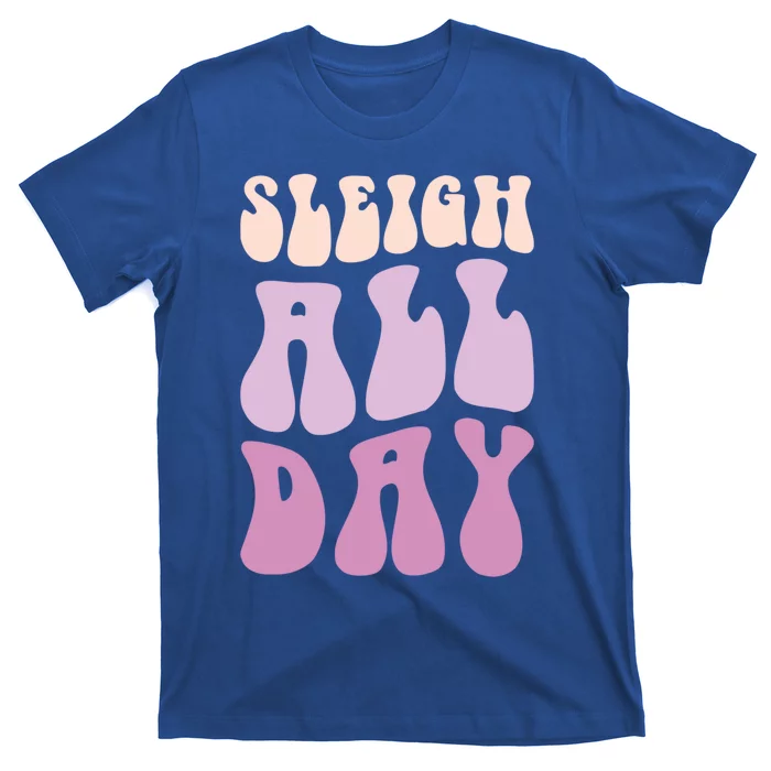 Pastel Winter Christmas Sleigh All Day Gift T-Shirt