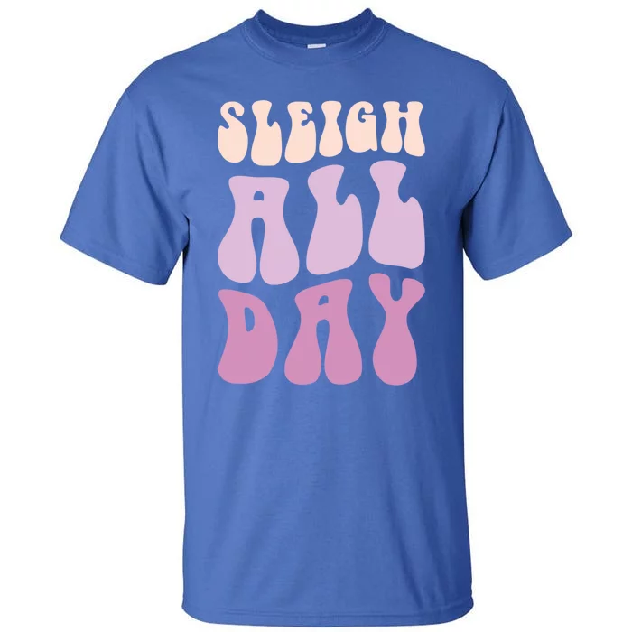 Pastel Winter Christmas Sleigh All Day Gift Tall T-Shirt