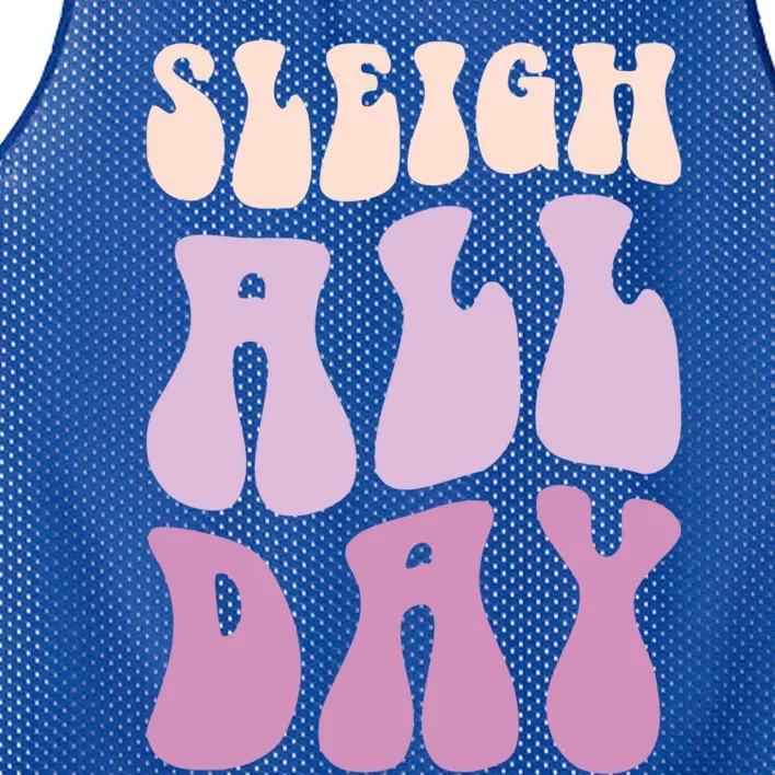 Pastel Winter Christmas Sleigh All Day Gift Mesh Reversible Basketball Jersey Tank