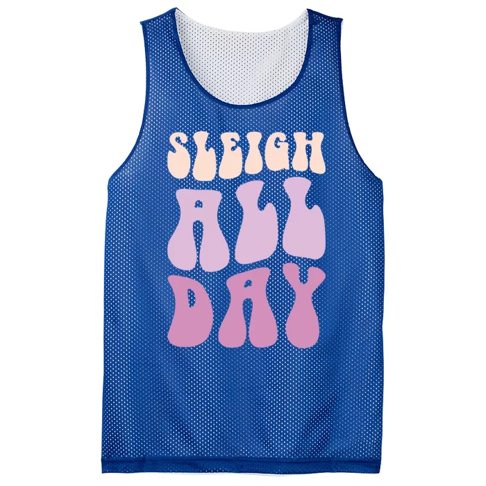 Pastel Winter Christmas Sleigh All Day Gift Mesh Reversible Basketball Jersey Tank